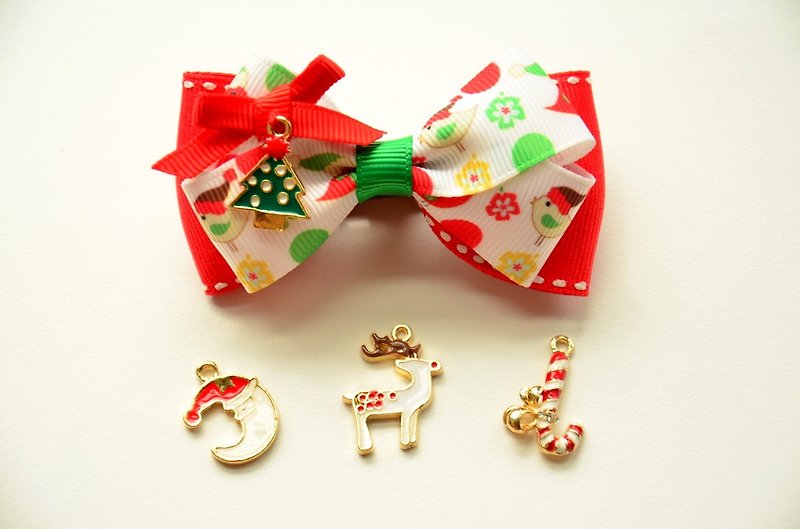 Merry Christmas-Christmas hat bird bow - ผ้ากันเปื้อน - วัสดุอื่นๆ 