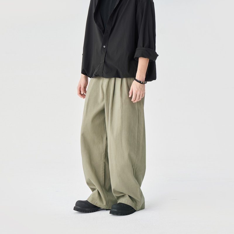 TopBasics 480G重磅棉長褲 - 男長褲/休閒褲 - 棉．麻 綠色