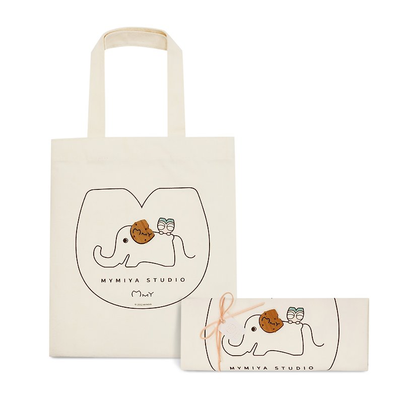 【Mymiya】Mai Elephant Environmentally Friendly Bag | Thick canvas/log - Messenger Bags & Sling Bags - Cotton & Hemp White