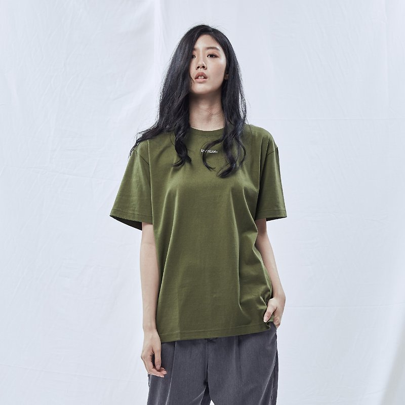DYCTEAM Basic Series | Embroidery Logo Tee (GN) - เสื้อฮู้ด - ผ้าฝ้าย/ผ้าลินิน สีเขียว