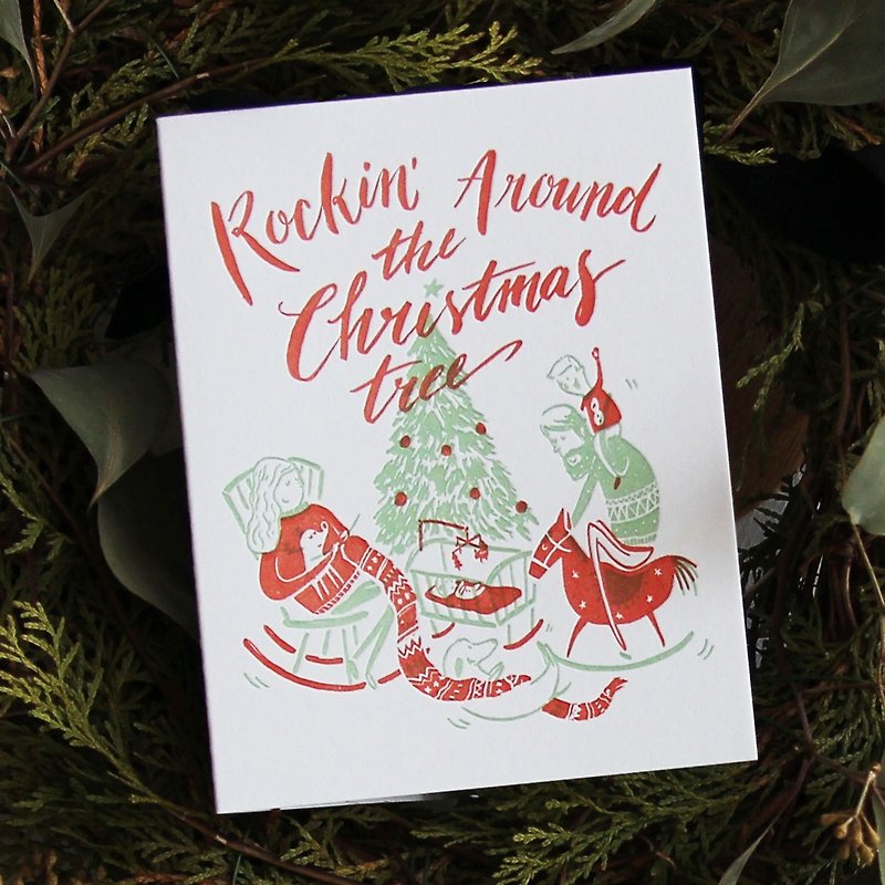 Christmas Rock Letterpress Card - การ์ด/โปสการ์ด - กระดาษ 