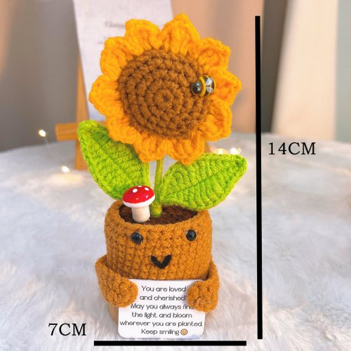 [オーダー専用] ミニー植木鉢　編み物　一個500円 プランター 2.5号 小さい 植木鉢 窓辺 ミニーマウス＆ミッキー