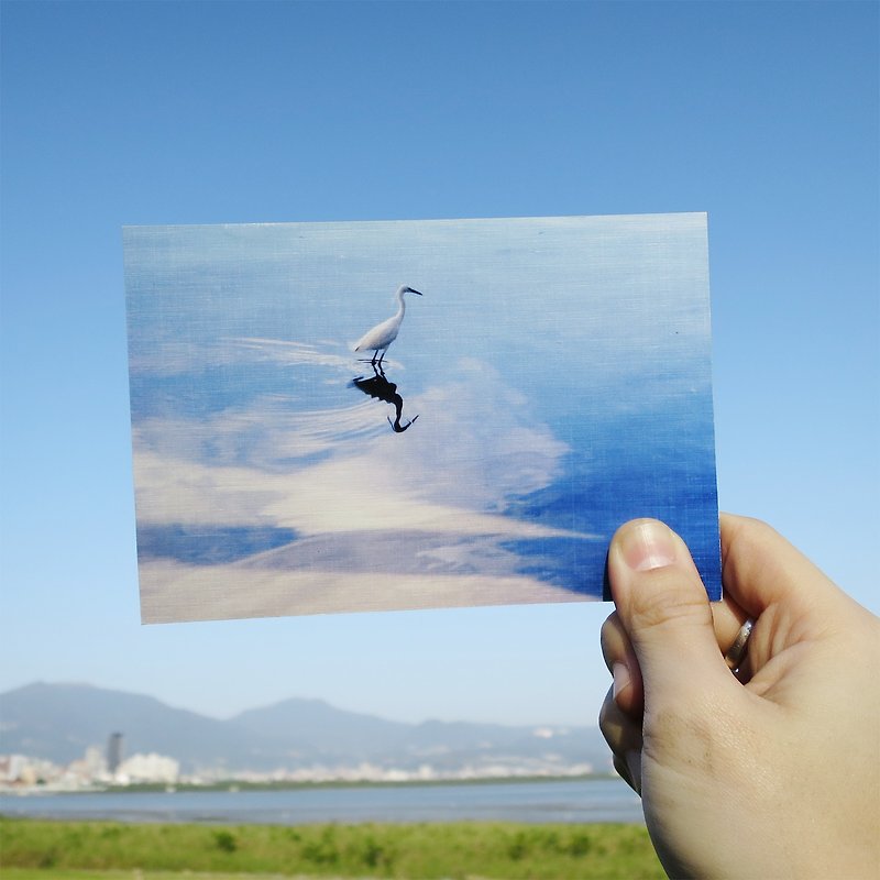 Quietly draw cool cards / multi-function storage postcards / egrets - Cards & Postcards - Paper Blue