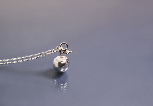 Maple jewelry design 水果系列-立體實心蘋果925銀項鍊