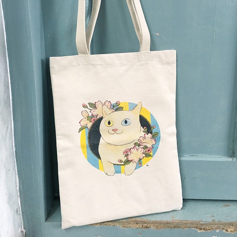 Cat Ukiyo Painting Showa Era Vintage Label Double Sided Pattern Cat Ukiyo Painting Showa Era Vintage Label Double Sided Pattern Canvas Bag