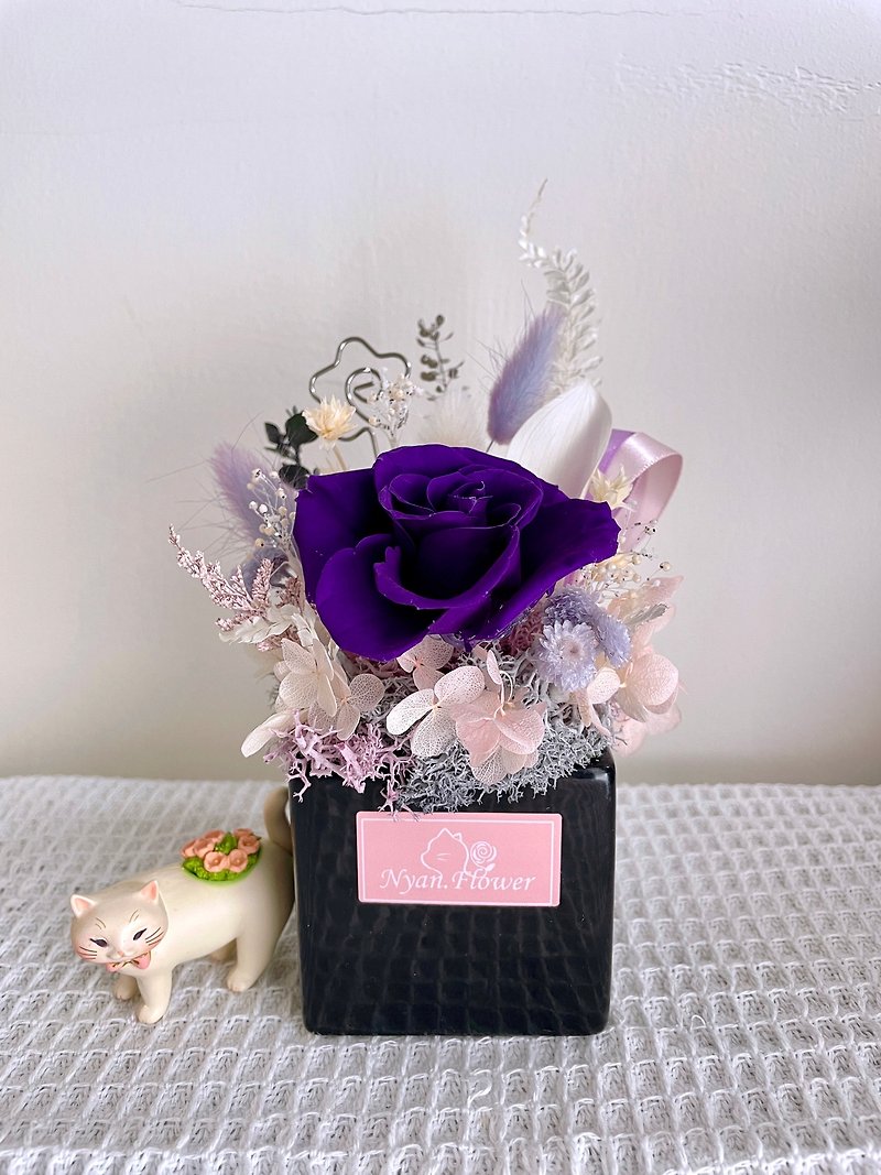 [Can be customized] Everlasting small table flowers-office, home decoration, opening ceremony - Dried Flowers & Bouquets - Plants & Flowers Purple
