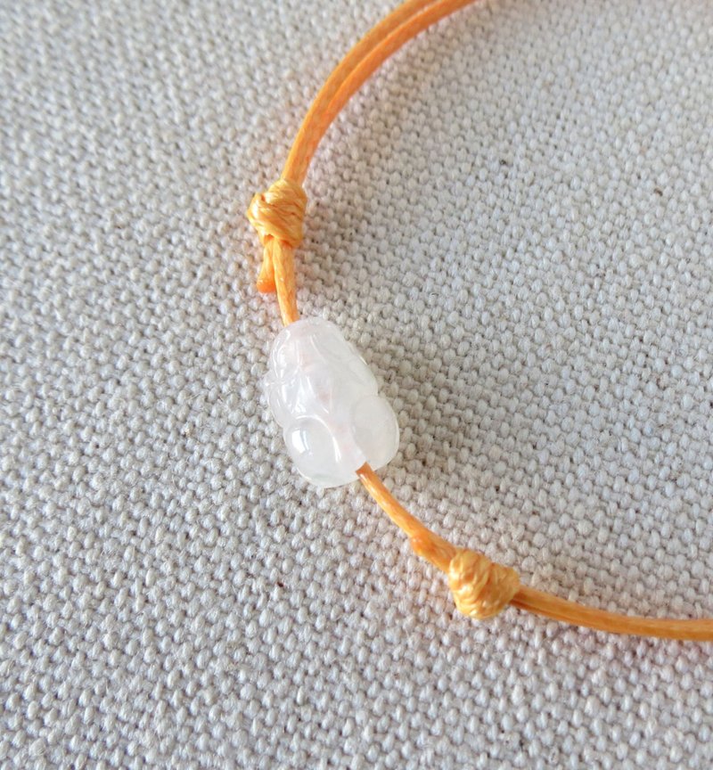 Year of the Zodiac【Lucky Pixiu】Ice Jadeite Korean Wax Bracelet** - Bracelets - Gemstone Transparent