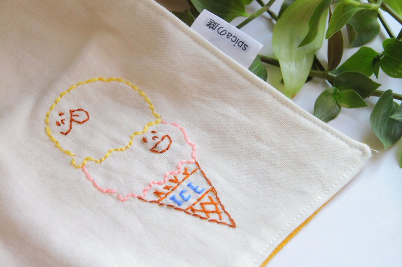 Handkerchief of ice cream - ผ้าขนหนู - ผ้าฝ้าย/ผ้าลินิน สีส้ม