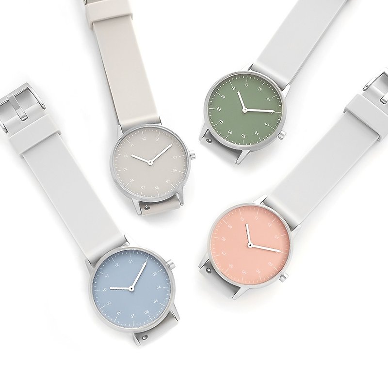 BIJOUONE彼樹灣 B40硅膠表帶 彩色表盤 中性防水靜音精鋼手錶 - 女裝錶 - 不鏽鋼 透明