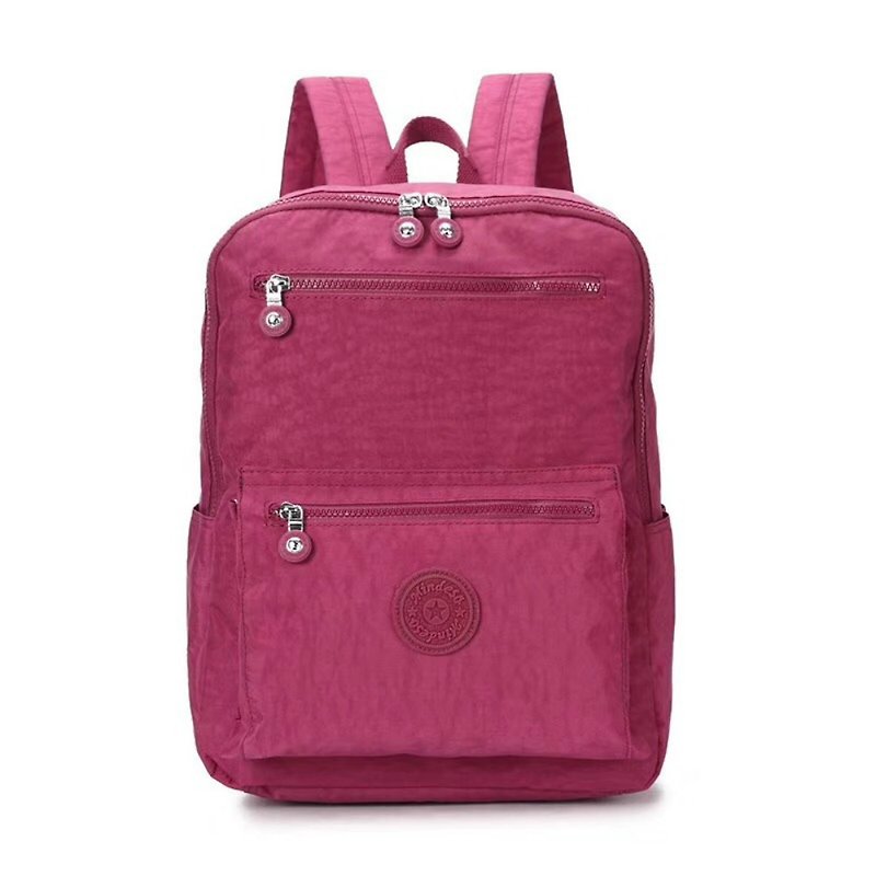 2018 new student bag waterproof nylon backpack simple wild travel bag leisure backpack - red # 8506 - กระเป๋าเป้สะพายหลัง - วัสดุกันนำ้ สีเงิน