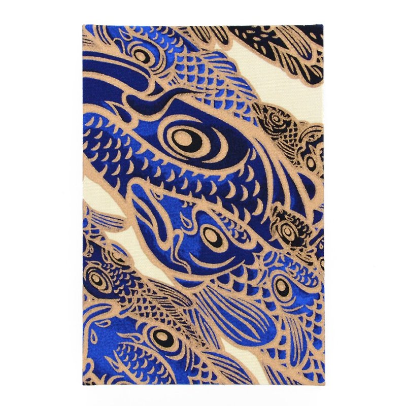 Textile stamp book - Blue Carp - Notebooks & Journals - Cotton & Hemp Blue