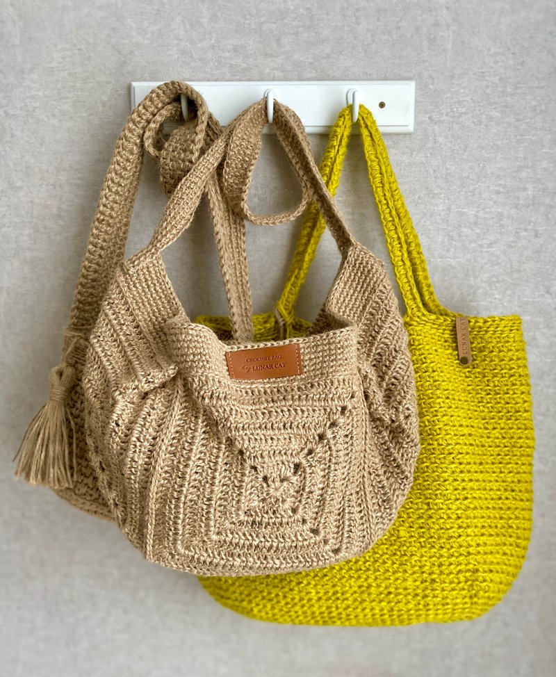 PDF PATTERN Crochet Jute Crossbody Bag BROOKLYN, Jute Crochet Bag Pattern - 手工藝教學/工具書 - 其他材質 