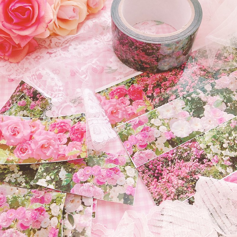 Rose garden OPP tape 48mm×40m - Washi Tape - Plastic Pink