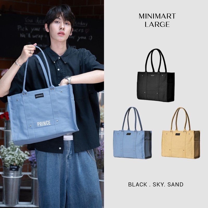 ABDSTORE | NEW Minimart Bag Canvas tote bag by Ambassador 6005 - กระเป๋าถือ - ลินิน ขาว