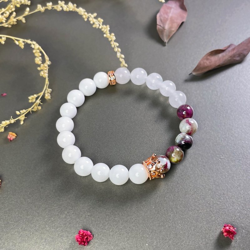 公爵Prinz | 女爵梅花碧璽x玉髓手鍊_水晶天然礦石【願望實現】 - 手鍊/手環 - 水晶 紫色