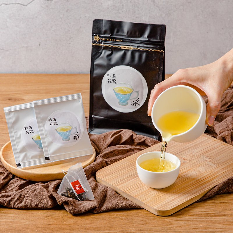 [Wantful Food] Osmanthus Oolong - Triangular Tea Bags (10 pieces), mellow tea soup with osmanthus tea fragrance - ชา - พลาสติก สีเขียว