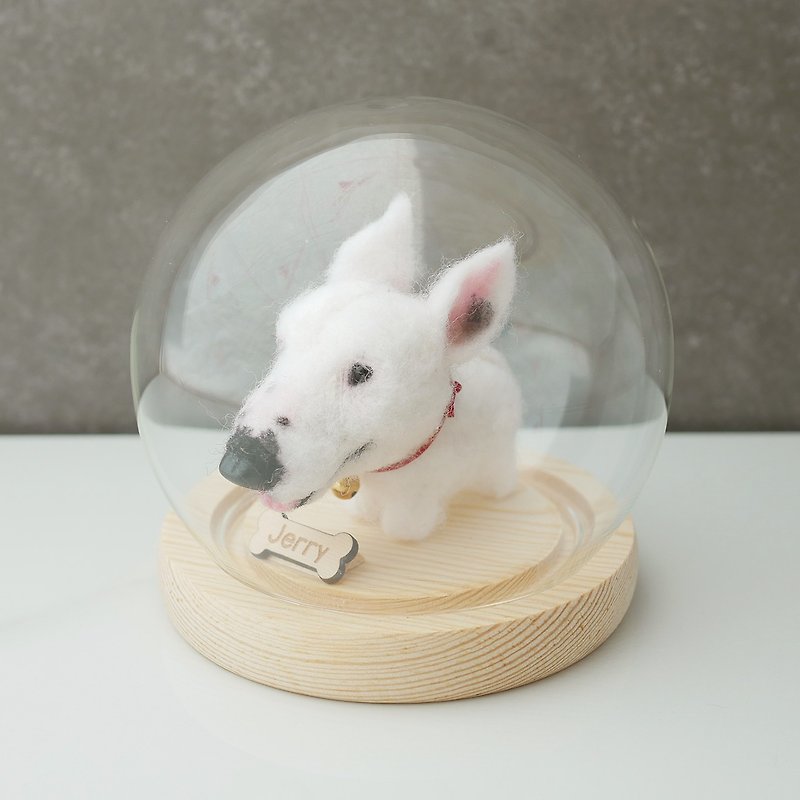 Wool Stuffed Dolls & Figurines White - Wool Felt Custom Bull Terrier Valentine's Day Christmas Gift Pet Custom