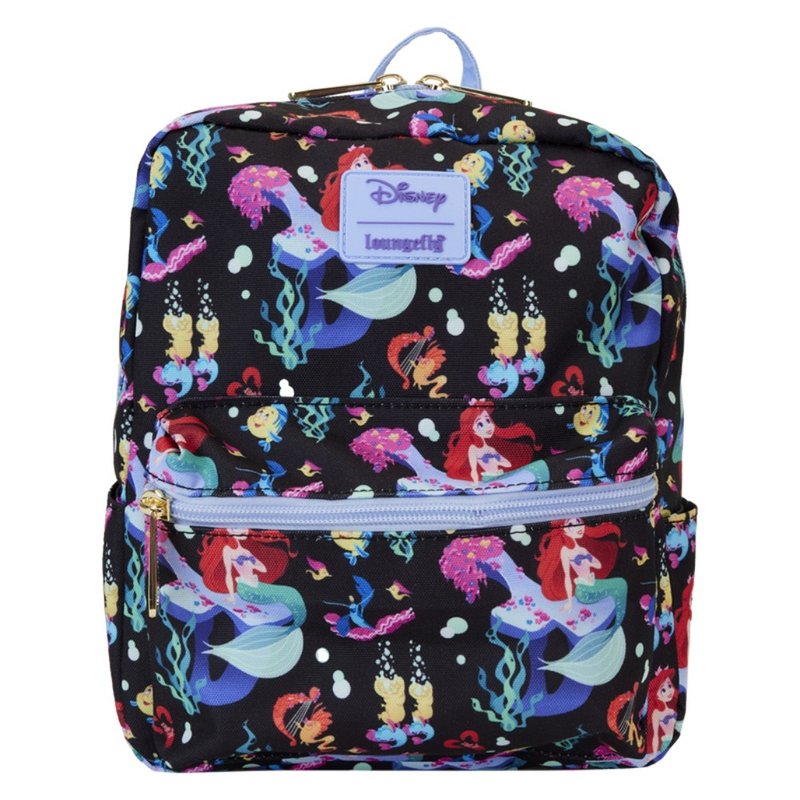 LOUNGEFLY-The Little Mermaid 35th Anniversary Nylon Mini Backpack - กระเป๋าเป้สะพายหลัง - ไนลอน สีดำ