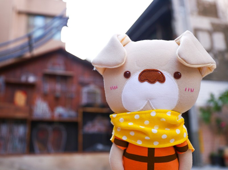 【衣服紀念玩偶】小狗 - 貓/狗玩具 - 棉．麻 卡其色