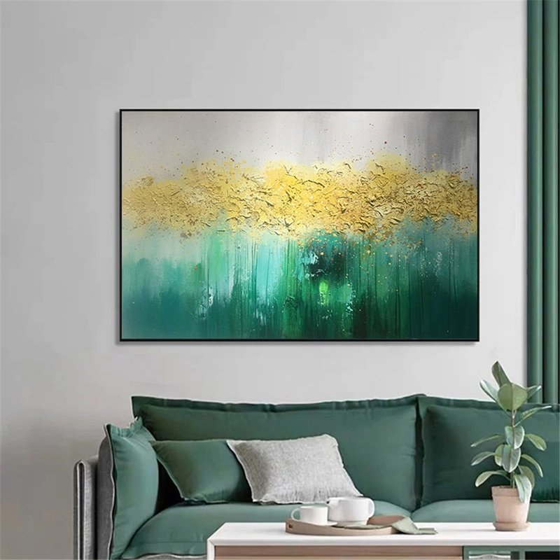 Handmade Abstract Painting Canvas Wall Art Picture for Living Room Decoration - Posters - Linen Multicolor