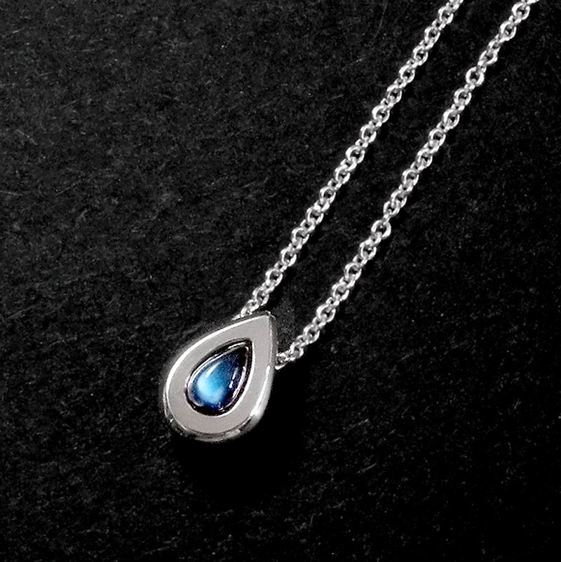 Limited - Blue Moon AAAAA pear shape moonstone sterling silver necklace - Necklaces - Sterling Silver Silver