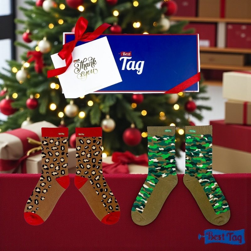 BestTag聖誕節禮盒 - 襪子 - 棉．麻 紅色