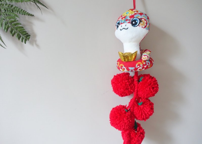 Peace and peace in the Year of the Snake/New Year decorations/Taiwanese-style New Year gifts/Newborn baby gifts in the Year of the Snake/Apples - ของวางตกแต่ง - วัสดุอื่นๆ สีแดง