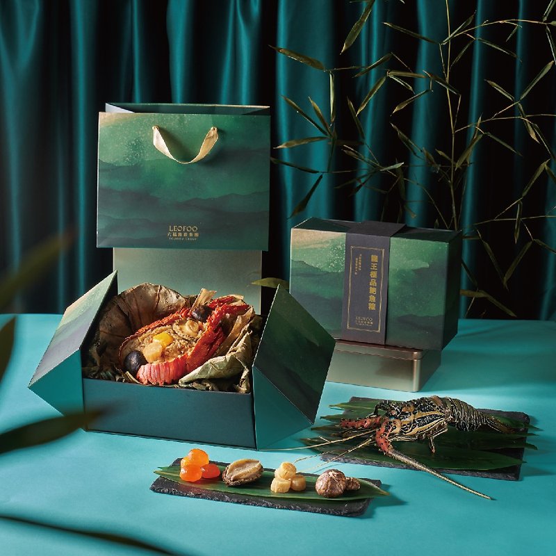 【Lukfook Travel Group】Dragon King Premium Abalone Rice Dumpling (1pc) - ธัญพืชและข้าว - อาหารสด หลากหลายสี