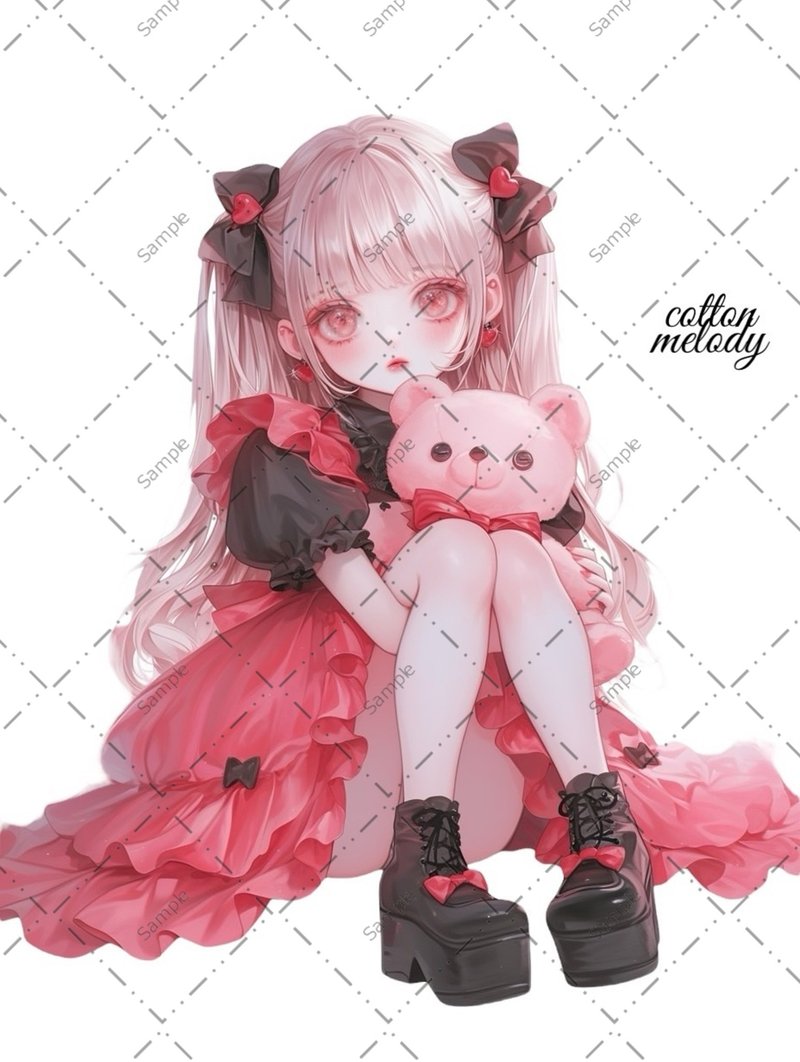 original sticker no.1268 人物ステッカー オリジナルステッカー 人物ステッカー 女の子ステッカー オリジナル人物ステッカー - 貼紙 - 紙 