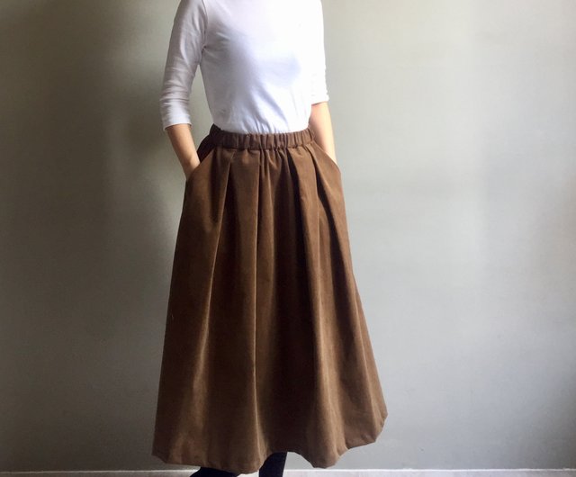 Brown corduroy 2025 skirt yarn