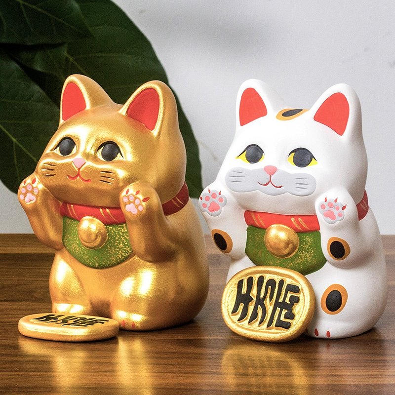 Japanese Kyoto Dragon Tiger Works Ten Million Two Window Suction Cute Fortune Cat Home Indoor Desktop Ornaments Opening Gift - Items for Display - Pottery 