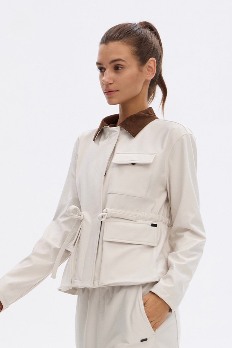 Riviera Sculpt Zip【聖誕禮物】 - 女裝外套/大衣 - 防水材質 卡其色