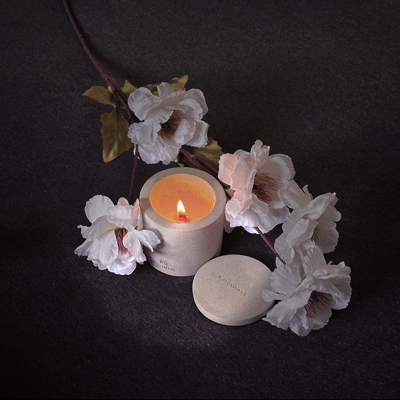COZINITE Cement Scented Candle No.07 BLOOMING NIGHT 【Customized Gift】 - Candles & Candle Holders - Cement Pink