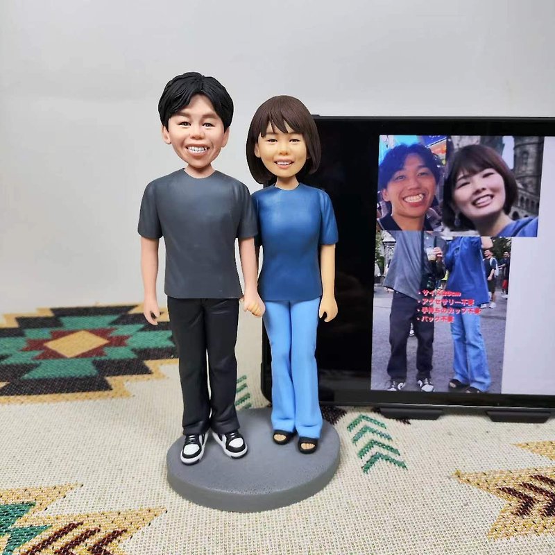Custom 3D Portrait Statue Doll from Photo | Personalized Figurine Gift Couples - ตุ๊กตา - ดินเหนียว หลากหลายสี