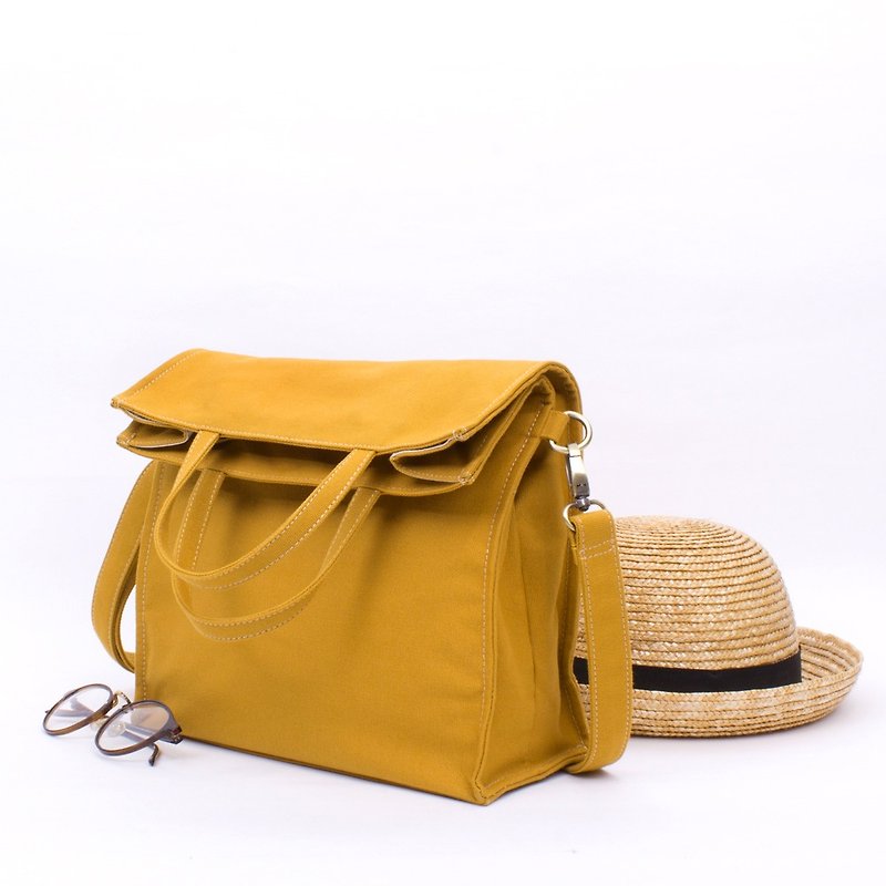 Unpaper bag - mustard - 手袋/手提袋 - 棉．麻 黃色