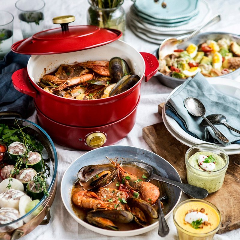 Epidemic Prevention Helper | Japan BRUNO Universal Multi-Functional Conditioning Pot (Red) - Cookware - Other Materials Red