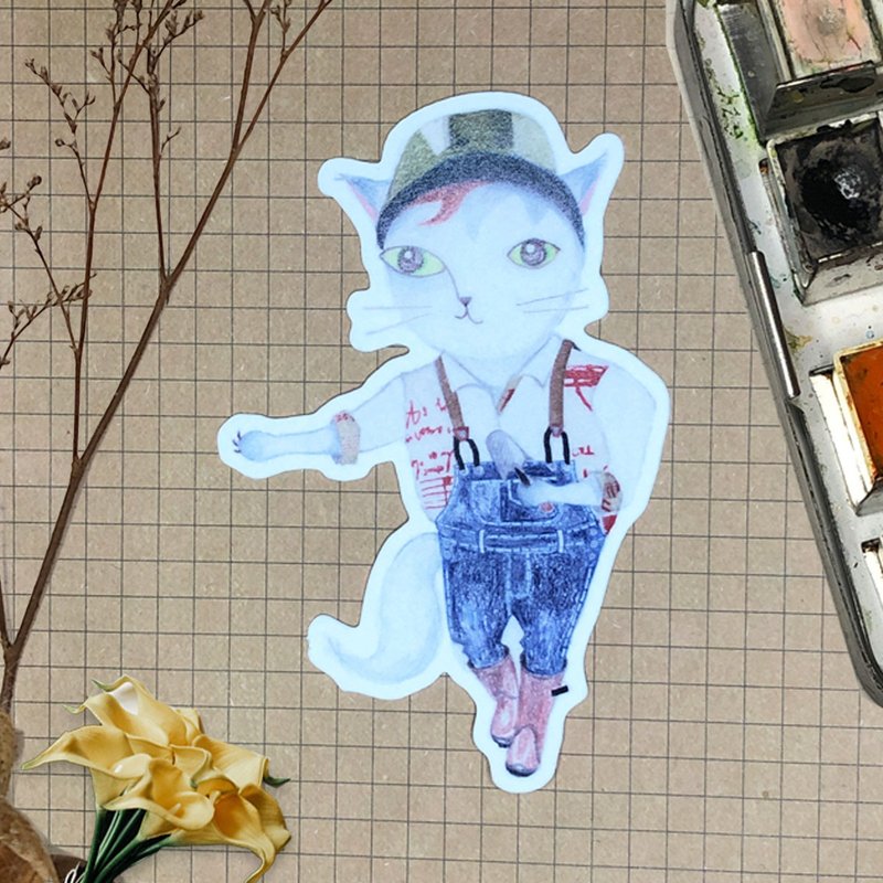和紙貼紙/手帳貼紙 |喵肖像系列 - 貼紙 - 紙 