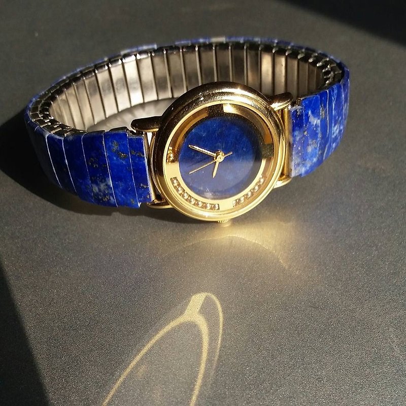 【Lost And Find】Elegant Natural Lazurite watch - Women's Watches - Gemstone Blue