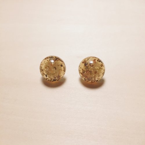 鳥嶼 Niaoyoo 復古琥珀金箔丸子耳環