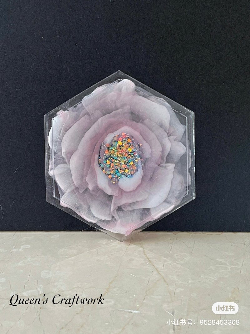 奧芃思美學 3D花卉手作杯墊 - 擺飾/家飾品 - 樹脂 粉紅色