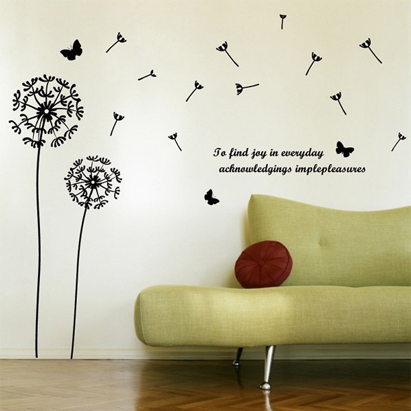 Smart Design Creative Seamless Wall Sticker Dandelion Flying (8 colors) - Wall Décor - Paper Red