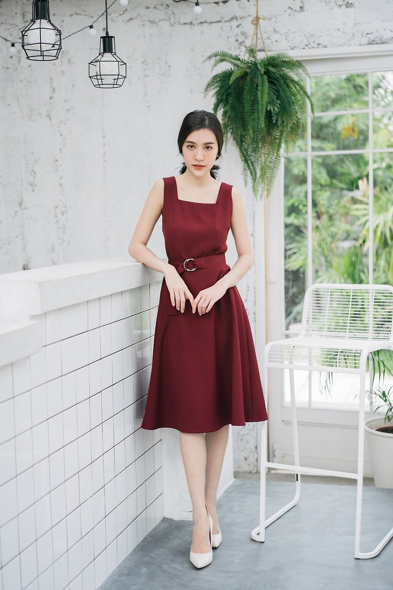 Red Wedding Dress Party Dress Red Dress Vintage Dress Summer Formal Casual - 洋裝/連身裙 - 聚酯纖維 紅色