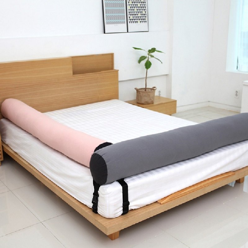 Korea Kangaruru anti-drop fence bed cushion - short 145cm [Candy powder] - Kids' Furniture - Cotton & Hemp Pink