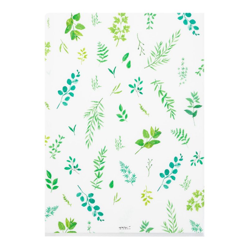 MIDORI 3 Layer Folder A4 Green Leaf - Folders & Binders - Other Materials Multicolor