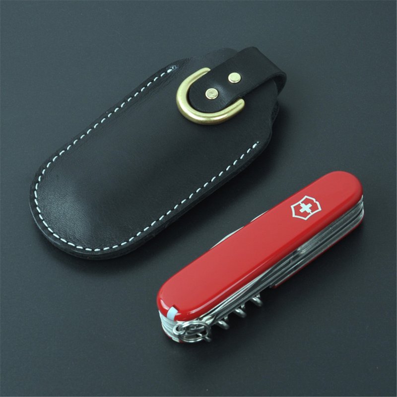 Handmade Swiss Army Knife Case 91mm Urban Hunter Leather Knife Case - อื่นๆ - หนังแท้ สีนำ้ตาล