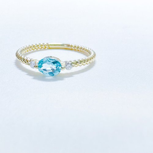 BeFelice Jewelry 14K金 藍磷灰寶石 戒指 每件不同 每款獨有