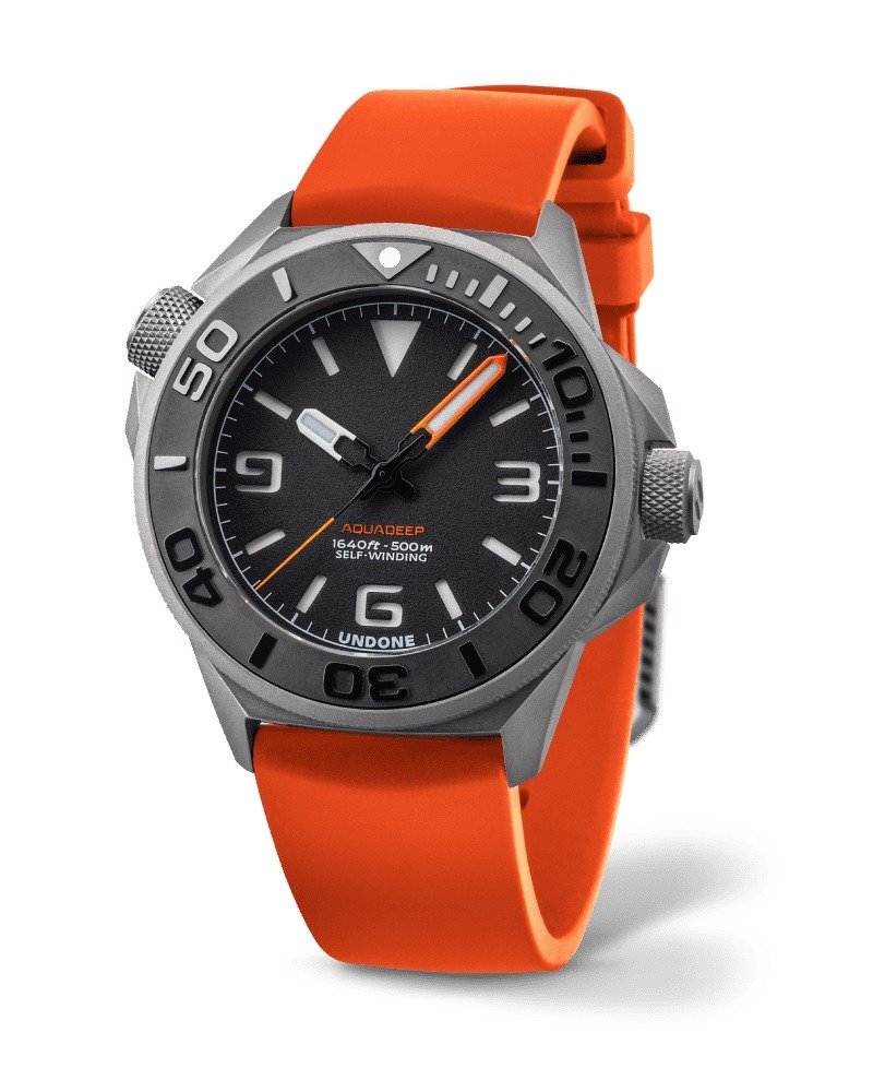 Undone Aquadeep Automatic with Orange Strap - Men's & Unisex Watches - Other Metals Silver