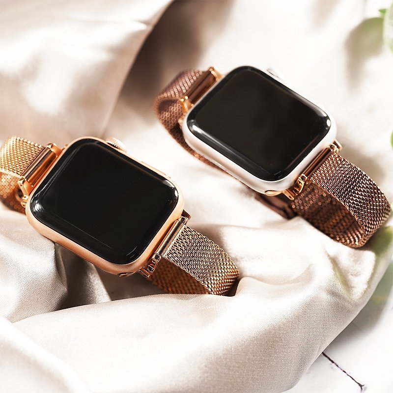 Apple watch - 316L ステンレススチール ミラノ (シュリンクウエスト) Apple Watch バンド - 腕時計ベルト - ステンレススチール ブラウン