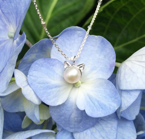 Secret Summer Jewellery 謎夏手工銀飾珠寶 手工925純銀x天然珍珠【捲耳、立耳、摺耳 貓耳項鍊】含珠寶電鍍
