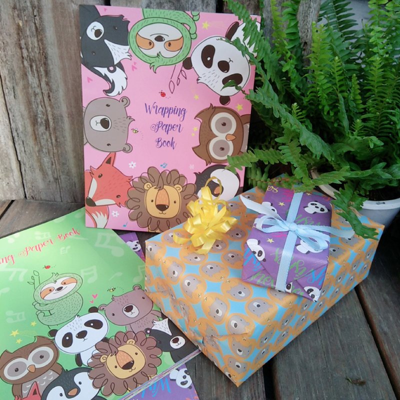 Zoo's Happy Party Wrapping Paper Total 2 Types - สมุดบันทึก/สมุดปฏิทิน - กระดาษ 